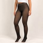 Vicienna - Collant polaire femme effet transparent