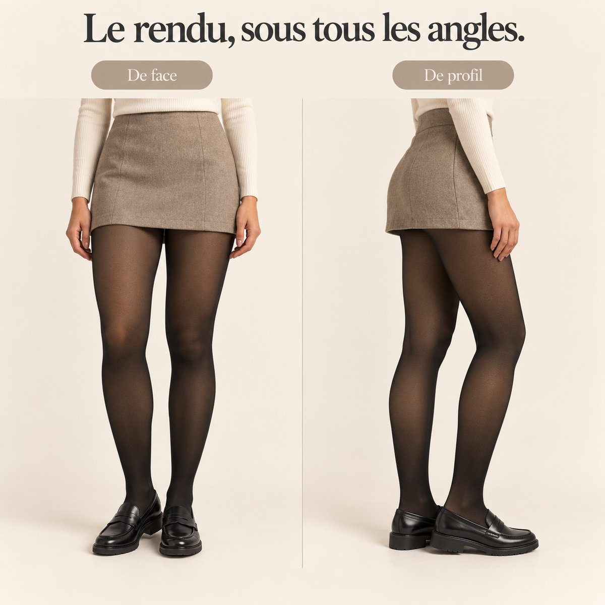 Vicienna - Collant polaire femme effet transparent